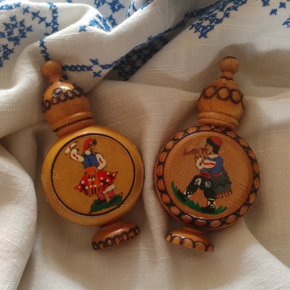 Vintage Other - Bulgaria Folk Art Painted Bottles